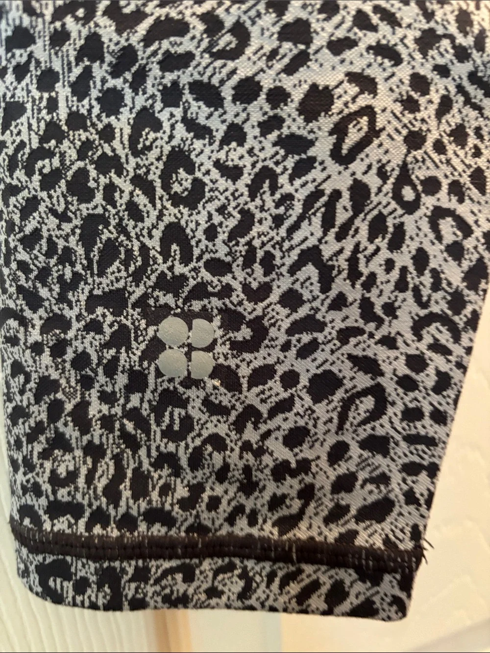 Sweaty Betty EUC Gray Leopard Print High-Waist Leggings 7/8 length